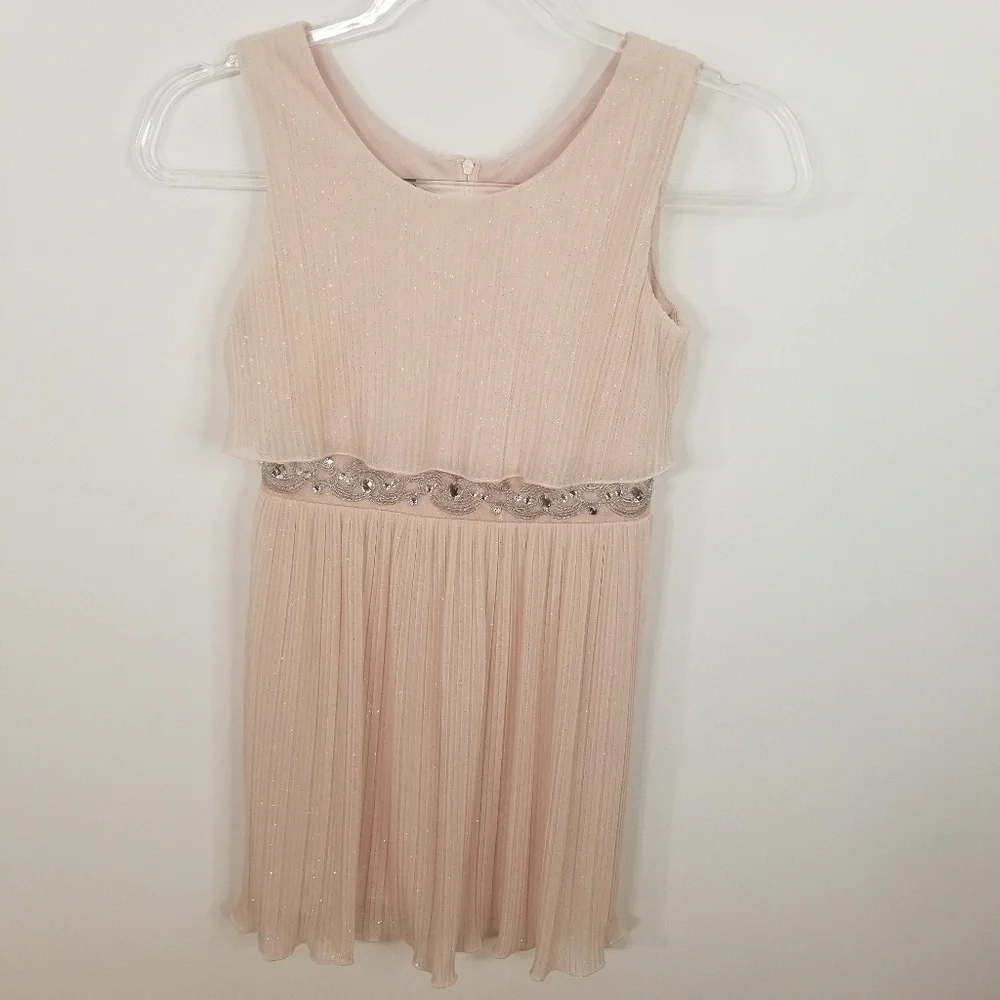 BCX Girl blush pink embelished dress size 8
